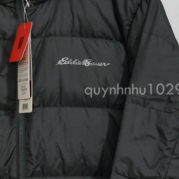 Eddie Bauer Men’s Hooded Down Jacket IN BLACK - Picture 4 of 7